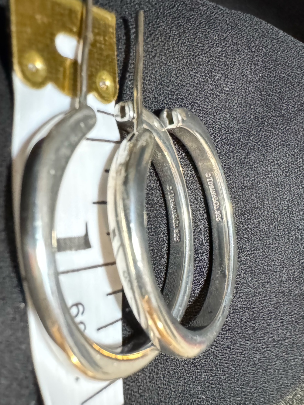 Tiffany & Co. Silver Cushion Hoop Earrings - Picture 5 of 5